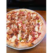 Salgadas: A MODA DO CHEF - Pizza Grande (Ingredientes: Bacon, Calabresa Fatiada, Catupiry, Molho Barbecue)