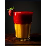 Sucos: suco bifásico - Sucos (Ingredientes: Maracujá, Morango)