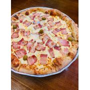Salgadas: BACON - Pizza Grande (Ingredientes: Bacon, MOLHO DE TOMATE, Mussarela, Orégano)