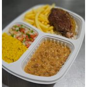 Pratos Executivos: Carne de Sol - Pratos Executivos (Ingredientes: 140g De Carne De Sol,  Fritas,  Vinagrete,  Arroz,  Farofa,  Feijão Em Calda)
