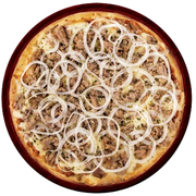 Especiais: Atum - Pizza Grande (Ingredientes: Molho de tomate, Queijo mussarela, Atum, Cebola, Orégano)