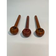 CACHIMBOS/ PIPE: PIPE DE VIDRO DETALHE DE MADEIRA - Os pipes de vidro são os equipamentos favoritos daqueles que preferem tragar sua erva com menos substâncias proveniente de filtros, papel ou seda.