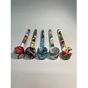 CACHIMBOS/ PIPE: PIPE DE VIDRO ESTAMPADO - Os pipes de vidro são os equipamentos favoritos daqueles que preferem tragar sua erva com menos substâncias proveniente de filtros, papel ou seda