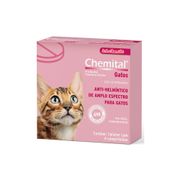 Medicamentos e Vermífugos: Vermífugo Chemital Gatos - 4 Comprimidos - Vermífugo para gatos