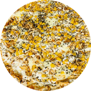 Tradicionais: Carijó - Pizza Grande (Ingredientes: Molho, Mussarela, Frango Desfiado, Catupiry, Milho)