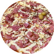 Especiais: Lombo Especial - Pizza Grande (Ingredientes: Molho, Mussarela, Lombo, Champignon, Requeijão, Bacon)
