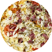 Especiais: Champignon 2 - Pizza Grande (Ingredientes: Molho, Mussarela, Tomate, Bacon, Champignon)
