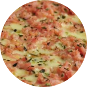 Tradicionais: 16-Misto Presunto - Pizza Pequena (Ingredientes: Azeitona, Cebola, Molho, Mussarela, Orégano, Presunto)
