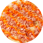 Tradicionais: 04-Baúru - Pizza Pequena (Ingredientes: Azeitona, Cheddar, Molho, Mussarela, Orégano, Parmesão, Presunto, Tomate)