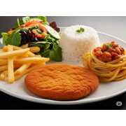 Prato executivo: Frango à Milanesa - Peito de frango empanado na farinha panko, acompanhado de arroz, batata frita, macarrão com molho do Dia e salada fresca. Uma combinação saborosa e completa para o seu almoço.