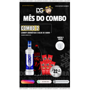 COMBO GIN / WHISKY / VODKA: LEONOFF + 5 GELOS + 1 ENERGETICO + 2 COPOS-------(COLOCAR SABORES DOS ITENS NA OBSERVAÇÃO) - -