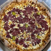 Suprema: Carne Seca - Pizza Grande (Ingredientes: Carne Seca, Mussarela, Orégano, Azeitona)