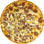 Zero Lactose: Toscana (Zero Lactose) - Pizza Pequena (Ingredientes: Azeitona, Bacon, Calabresa, Cebola, Molho Pomodoro, Muçarela Zero Lactose, Orégano, Ovos)