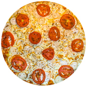 Tradicionais: Palmito - Pizza Família (Ingredientes: Palmito, Tomates em Rodelas)