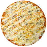 Tradicionais: Cinco Queijos Com Alho - Pizza Família (Ingredientes: Queijos, Alho)