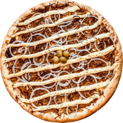 Especiais: Sertaneja - Pizza Pequena (Ingredientes: Azeitona, Carne Seca Desfiada, Catupiry Original, Cebola, Molho Pomodoro, Muçarela, Orégano)