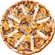 Gourmet: Borborema - Pizza Pequena (Ingredientes: Azeitona, Banana da Terra, Carne Seca Desfiada, Cebola, Molho Pomodoro, Muçarela, Orégano, Queijo Coalho)