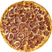 Tradicionais: Calabresa - Pizza Pequena (Ingredientes: Azeitona, Calabresa, Cebola, Molho Pomodoro, Muçarela, Orégano)