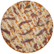 Tradicionais: Cinco Queijos Com Enchovas - Pizza Família (Ingredientes: Provolone, Gorgonzola, Catupiry, Parmesão, Enchovas)