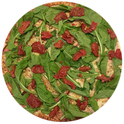Tradicionais: Di Roma - Pizza Família (Ingredientes: Provolone, Lombo Defumado, Rúcula, Tomates Secos)