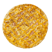 Especiais: Bacon C/ Cheddar - Pizza Média (Ingredientes: Bacon, Cheddar, Molho, Muçarela, Orégano)