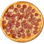 Tradicionais: Calabresa - Pizza Média (Ingredientes: Calabresa, Cebola, Molho, Muçarela, Orégano)