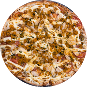 Premium: Camarão com Palmito e Requeijão - Pizza Grande (Ingredientes: Camarão, Cebola, Massa artesanal, Molho de Tomate, Mussarela, Orégano, Palmito, Requeijão, Tomate)