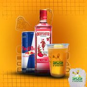 Copão de Kit: Copão Beefeater Pink + Red Bull + Gelo de Sabor)