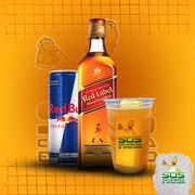 Copão de Kit: Copão Red Label + Red Bull + Gelo de sabor)