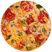 Tradicionais: Vegetariana - Pizza Família (Ingredientes: Brócolis, Palmito, Tomate, Champignon, Cebola)