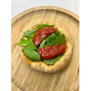 Esfihas Salgadas: Cliente Castelo - Esfiha (Ingredientes:  Rúcula,  Tomate Seco, Alho Frito, Mussarela)