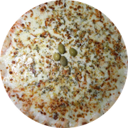 Tradicionais: Três Queijos - Pizza Grande (Ingredientes: Molho, Provolone, Catupiry, Mussarela)