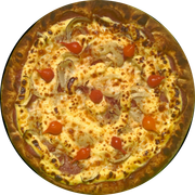 Calabresa: TOSCANA - Pizza Grande (Ingredientes: cebola, requeijão puro e pimenta biquinho, Calabresa Fatiada)