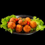 Entradas e Petiscos: Bolinho de Bacalhau (8 unid) - Entrada e Petiscos (Ingredientes: Entrada e Petiscos)