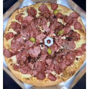 Tradicionais: Calabacon - Pizza Grande (Ingredientes:  Bacon,  Mussarela, Calabresa)