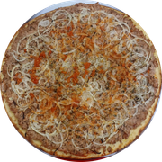Atum: Atum - Pizza Grande (Ingredientes:  Atum,  Azeitonas,  Cebola,  Orégano, Molho)
