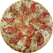 Premium: Bacalhau do Porto - Pizza Grande (Ingredientes:  Azeitonas,  Bacalhau,  Cebola,  Orégano,  Ovo,  Tomate, Creme de Leite, Molho, Muçarela)