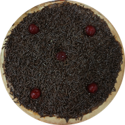 Doce: Brigadeiro Cremoso - Pizza Grande (Ingredientes:  Cereja,  Granulado, Chocolate cremoso)