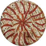 Frango: Frango Philadelphia - Pizza Grande (Ingredientes:  Azeitonas,  Cream Cheese,  Frango,  Orégano,  Tomate Em Tiras, Molho)