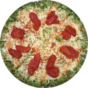 Light: Light da Casa - Pizza Grande (Ingredientes:  Azeitonas,  Brócolis,  Frango,  Orégano,  Tomate seco, Molho, Muçarela de búfala)