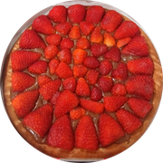 Doce: Nutella com morango - Pizza Grande (Ingredientes:  Morango, Nutella)