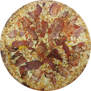 Frango: Caipira - Pizza Grande (Ingredientes:  Azeitonas,  Bacon,  Frango,  Milho,  Orégano, Molho, Muçarela)