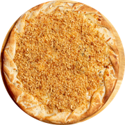 Salgadas: Alho - Pizza Família (Ingredientes: Alho Frito, Molho, Mussarela, Orégano)