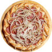 Salgadas: Calabresa com Cebola - Pizza Família (Ingredientes: Calabresa, Cebola, Molho, Mussarela, Orégano)
