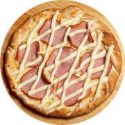 Salgadas: Lombinho c/ Catupiry - Pizza Família (Ingredientes: Catupiry (Original), Molho, Mussarela, Orégano)