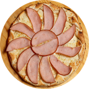 Salgadas: Peito de Peru - Pizza Família (Ingredientes: Molho, Mussarela, Orégano, Peito de Peru)