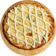 Salgadas: Dois Queijos - Pizza Família (Ingredientes: Catupiry (Original), Molho, Mussarela, Orégano)