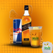 Copão de Kit: Copão Black Label + Red bull + Gelo de sabor)