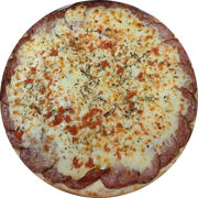 Calabresa: Calabresa da Casa - Pizza Grande (Ingredientes:  Azeitonas,  Calabresa Fatiada,  Orégano, Molho, Muçarela)
