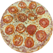 Promoção: Presunto - Pizza Grande (Ingredientes:  Azeitonas,  Orégano,  Presunto,  Tomate, Molho, Muçarela)